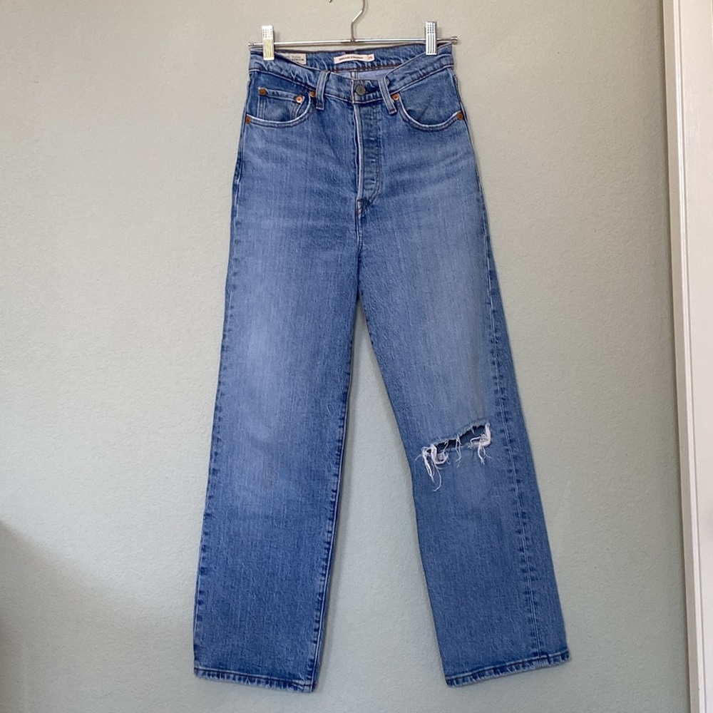 Levi's Rib cage Straight Leg Jeans with Vintage Distressing
